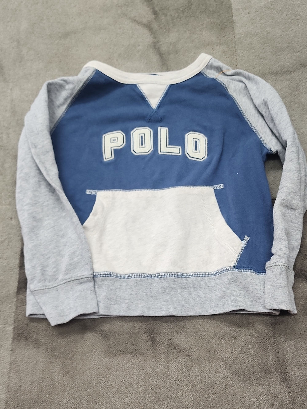Polo by Ralph Lauren Blue & Light Gray Raglan Pullover